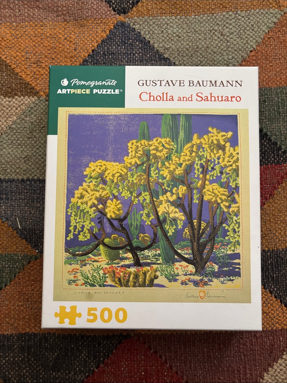 Pomegranate Gustave Baumann 'Cholla and Sahuaro' 500-Piece Puzzle Southwest